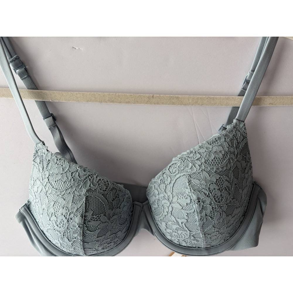 SKIMS Fits Everybody Lace T-Shirt Bra Denim Blue 36A NWT - Picture 6 of 8